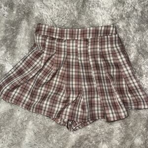 Blāshe Women’s Plaid Mini Skirt Pink Small